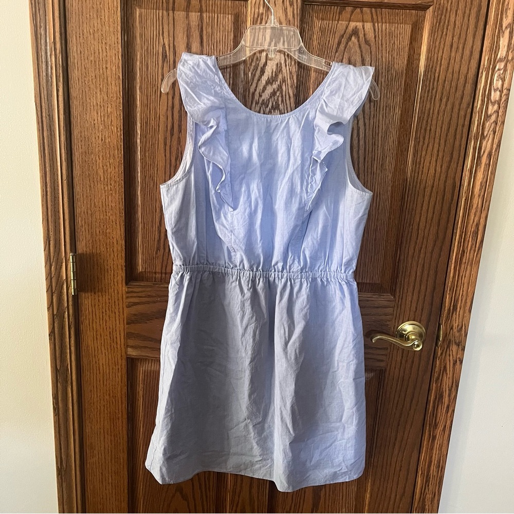 J. Crew Light Blue Ruffle Mini Dress